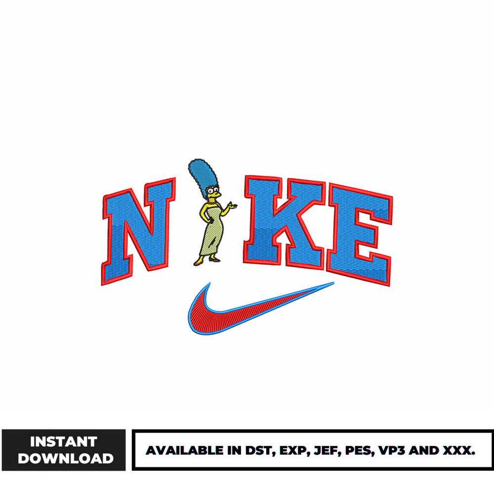 Nike Marge Simpson embroidery design