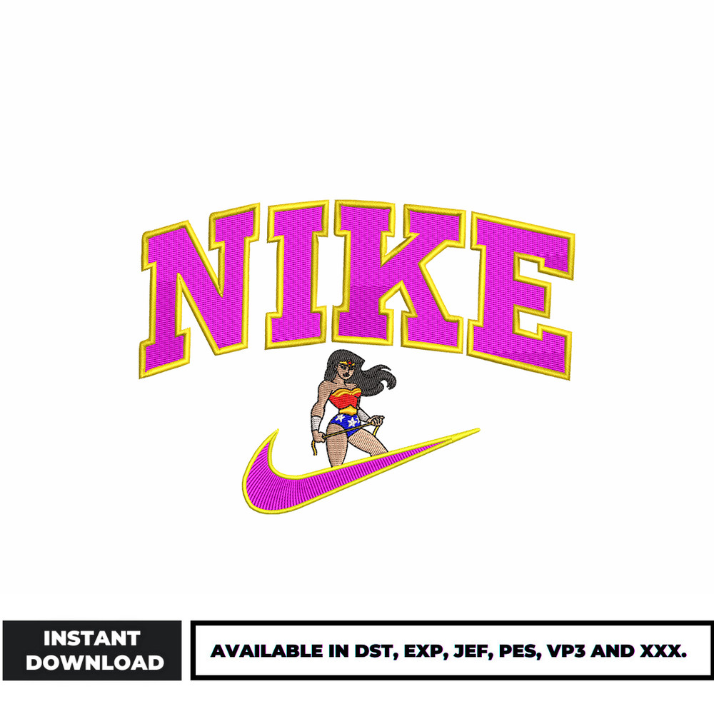 Wonder Woman Nike embroidery design