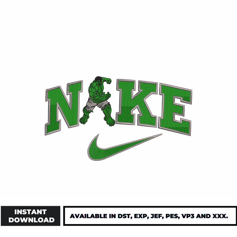 Hulk Logo Nike embroidery design