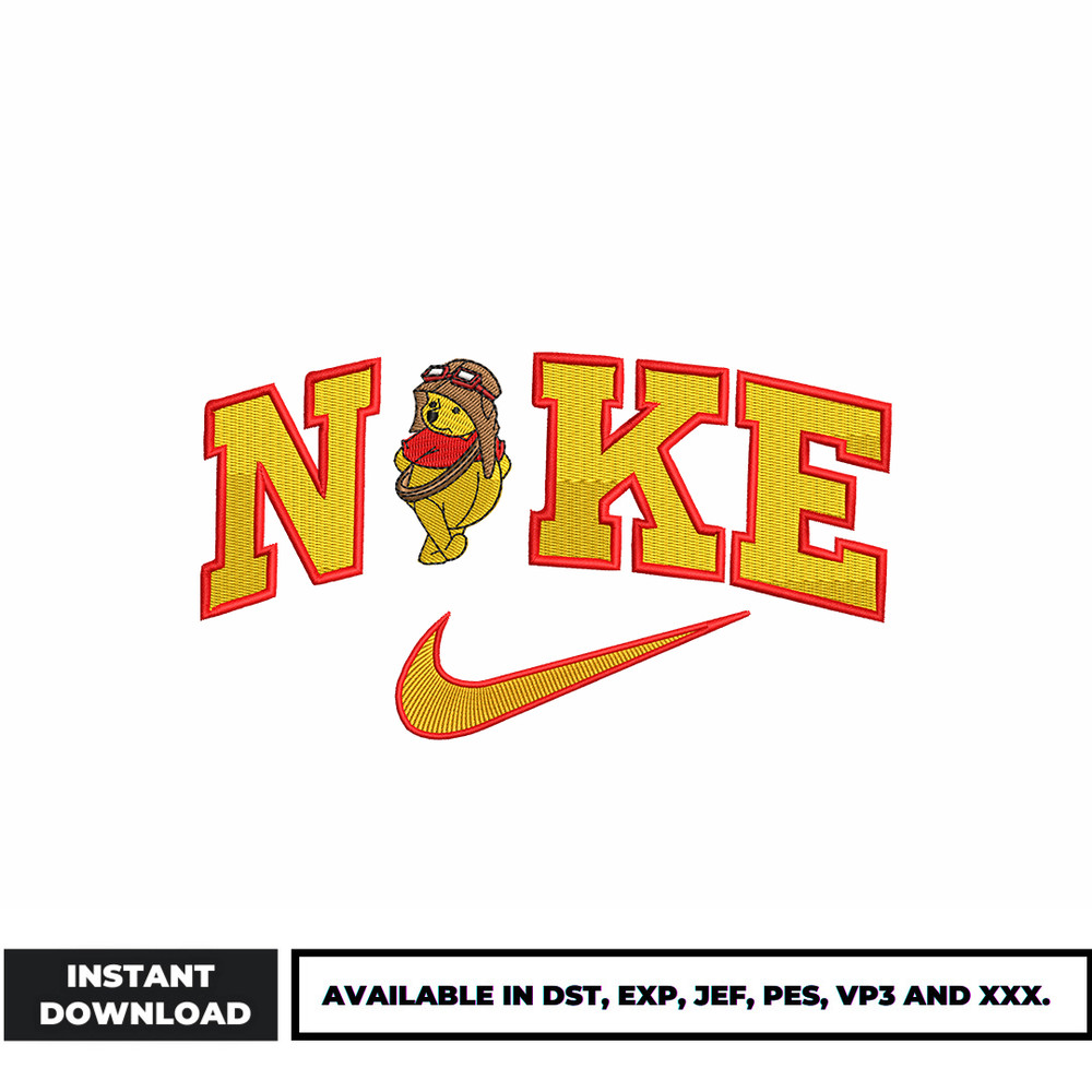 Winnie the pooh Nike embroidery design