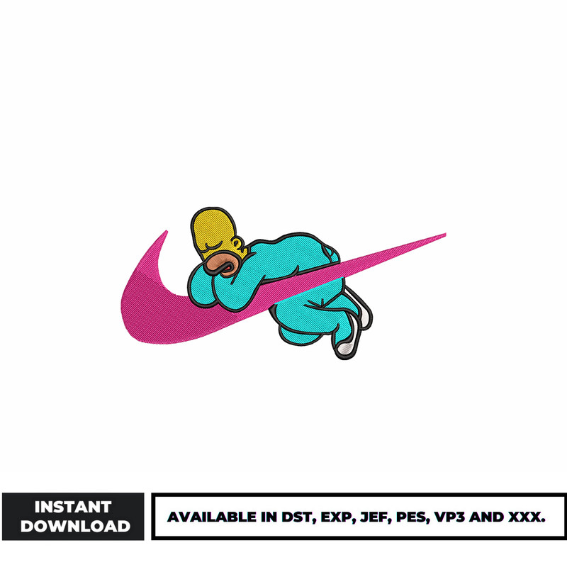 Nike Homer Simpson embroidery design