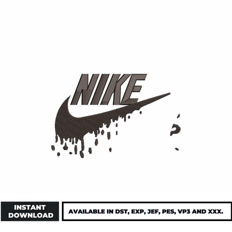 logo Nike black embroidery design