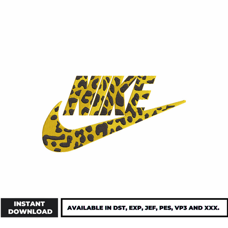 Nike Leopard embroidery design
