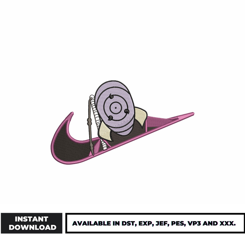 Nike Naruto Obito embroidery design