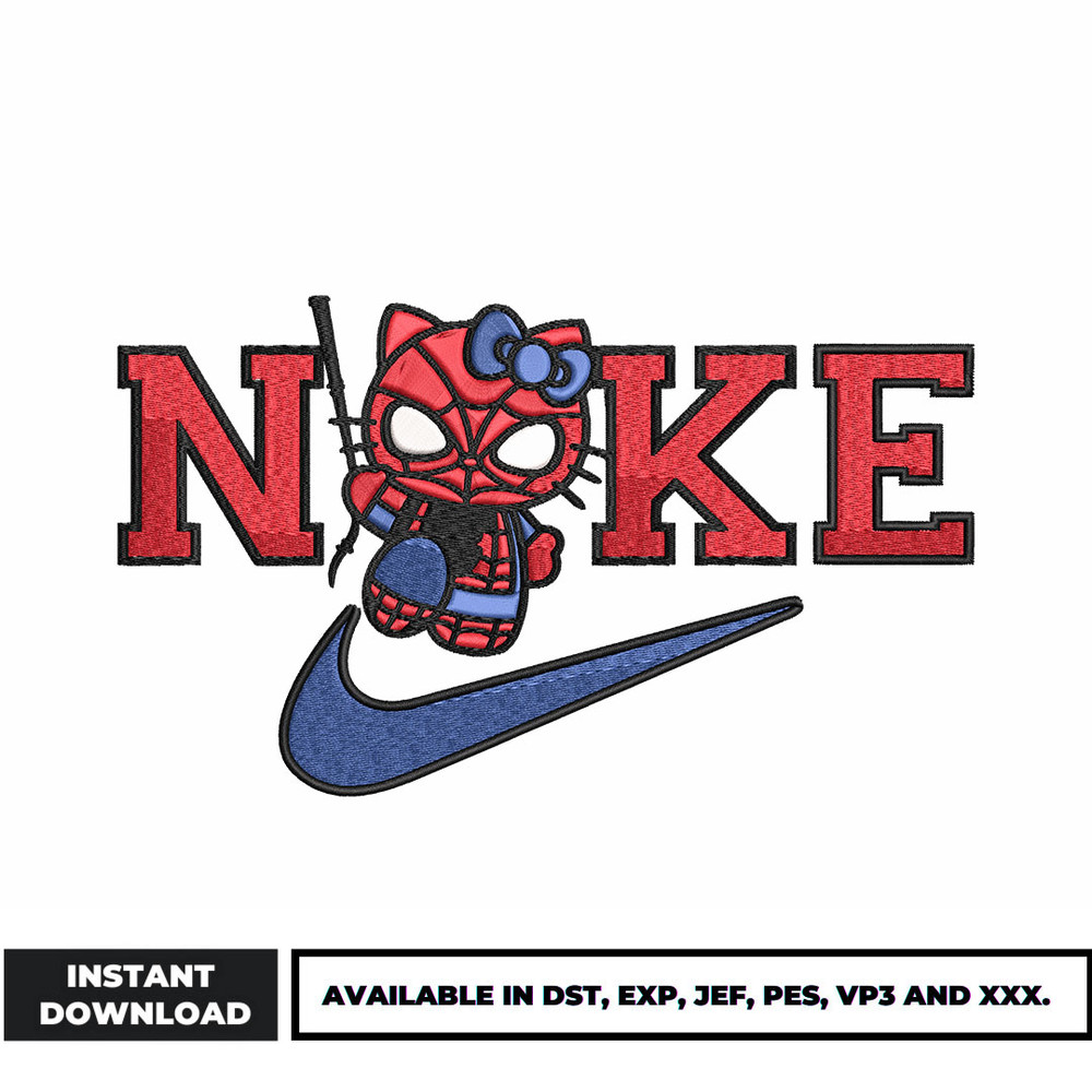 Nike kitty x spiderman embroidery design