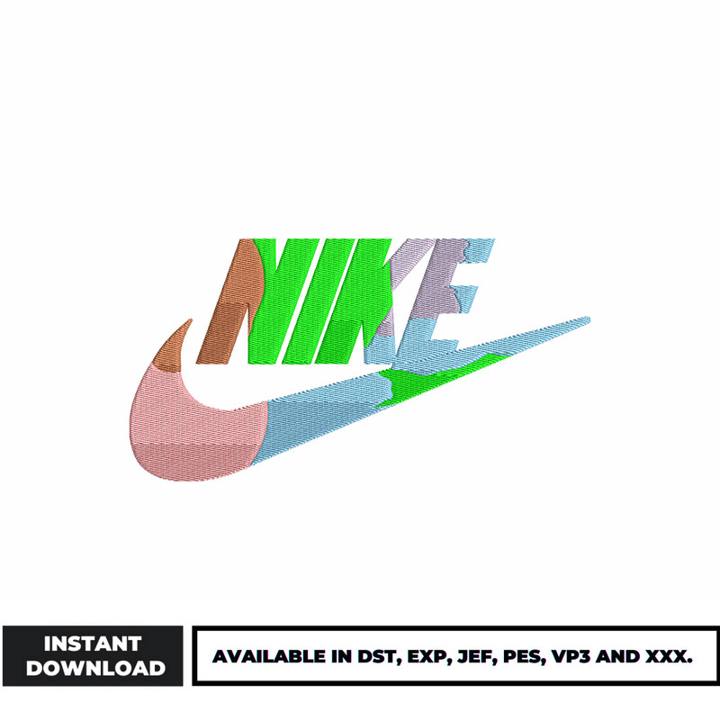 Logo nike swoosh embroidery design