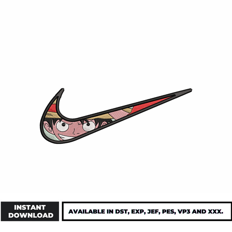 Logo Nike Luffy embroidery design