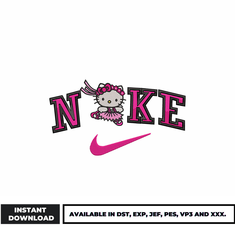 Nike Hello kitty embroidery design