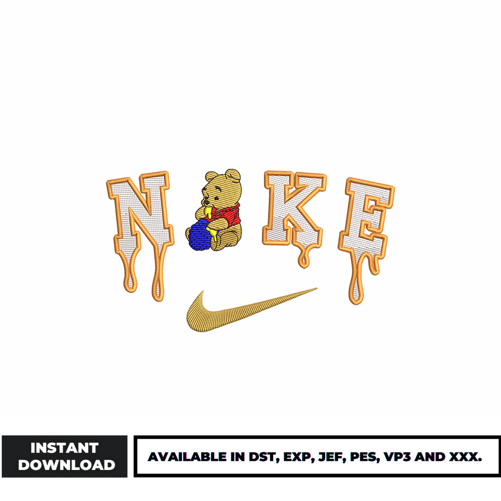 Nike Winnie The Pooh embroidery design