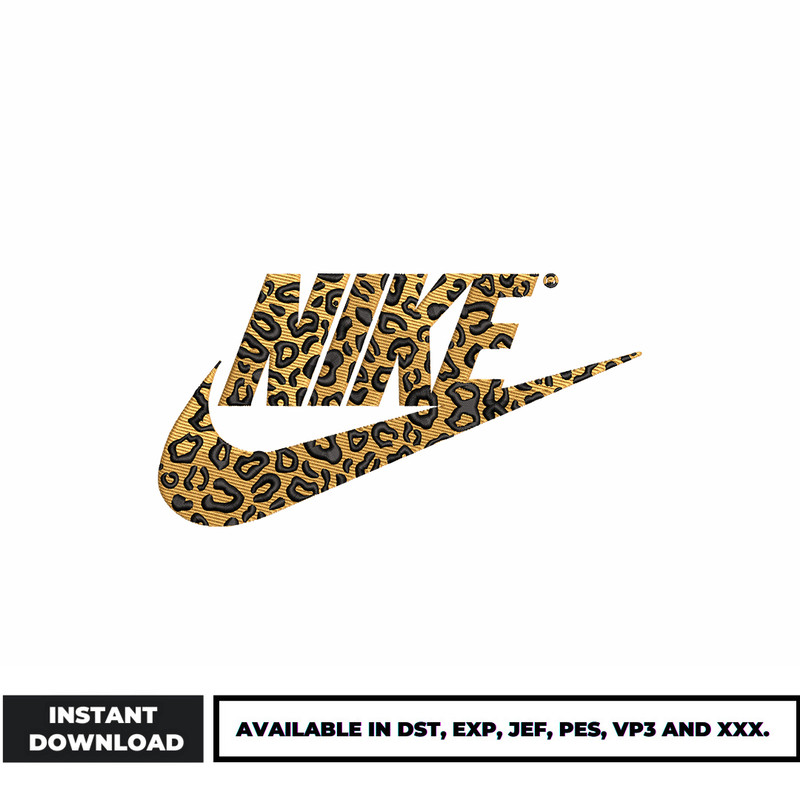 Nike Leopard Logo embroidery design