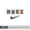 Logo nike footprint dog embroidery design