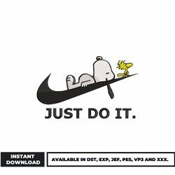 nike snoopy just do it embroidery design, cartoon embroidery, logo nike embroidery, embroidery file, digital download.