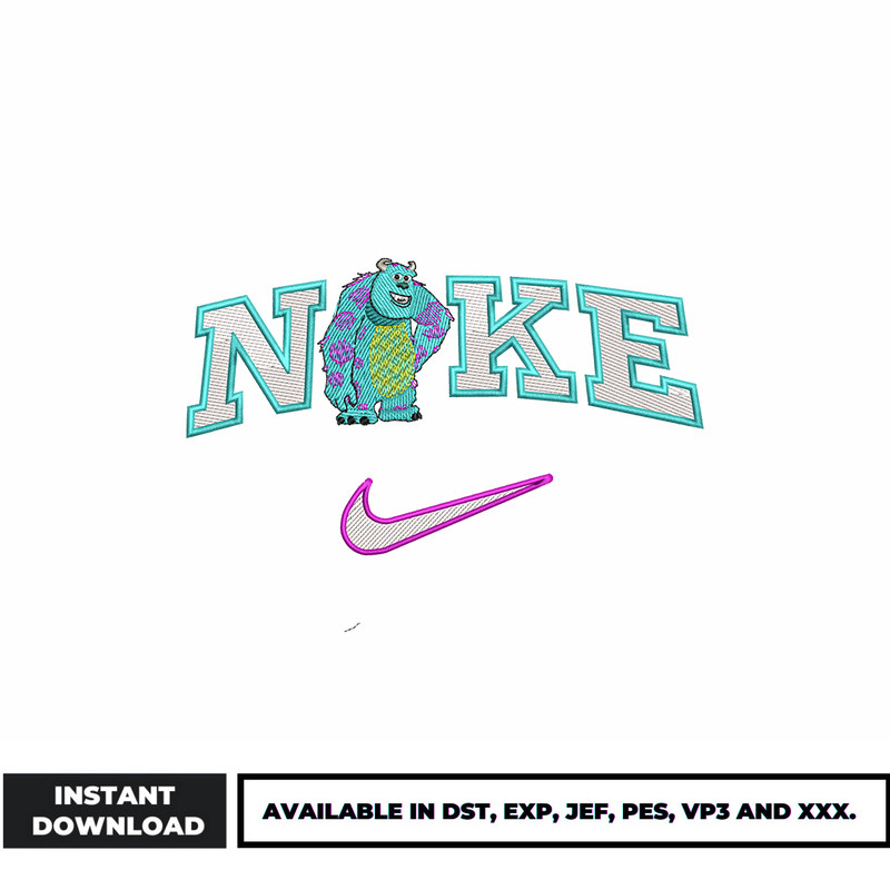 Logo nike Monsters Inc embroidery design