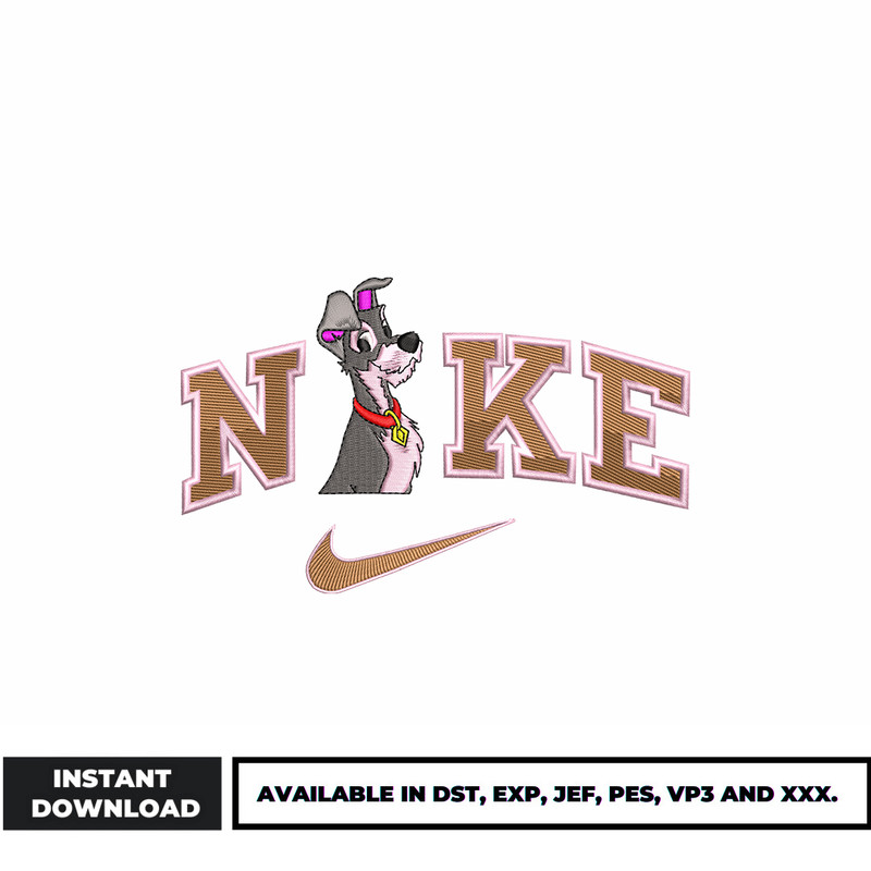 Logo nike Tramp dog embroidery design
