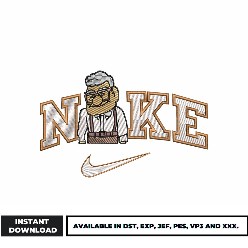 Nike Carl Fredricksen embroidery design