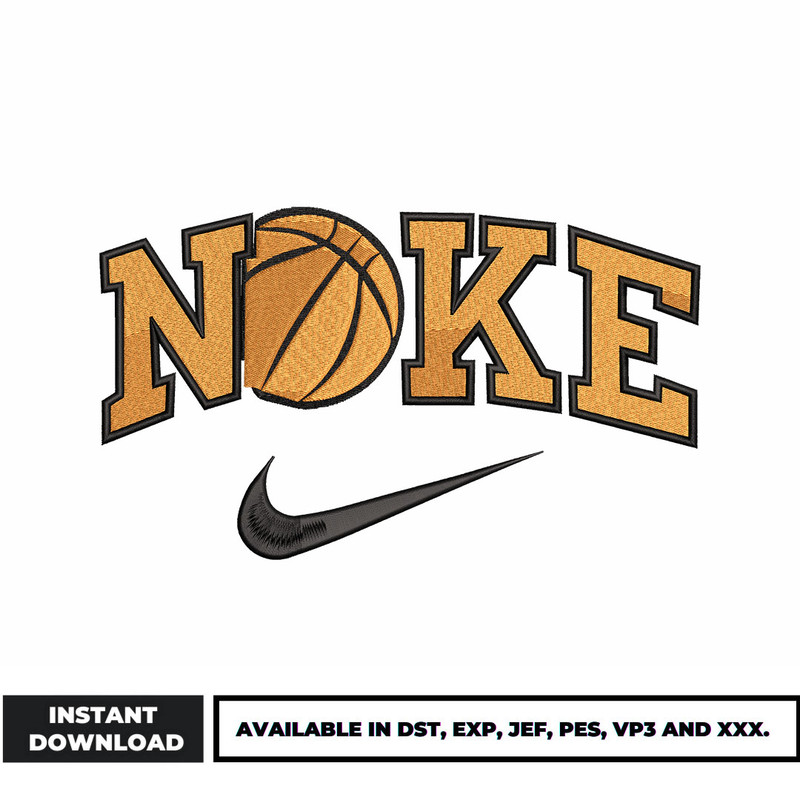 Nike basketball embroidery design