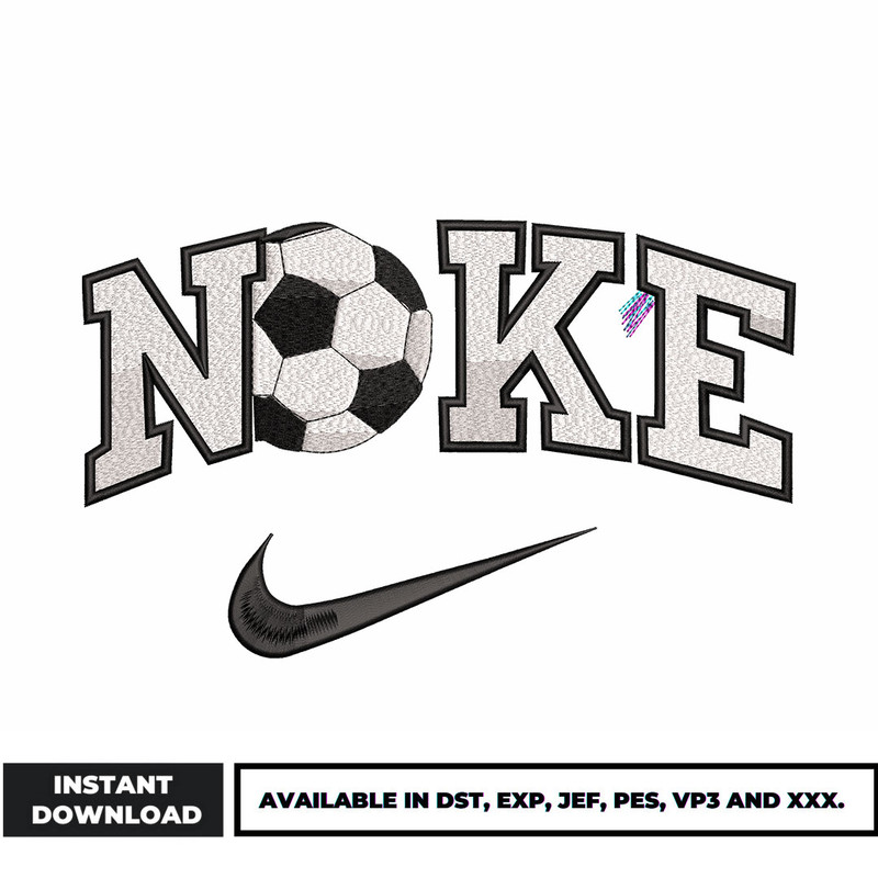 Nike Football embroidery design