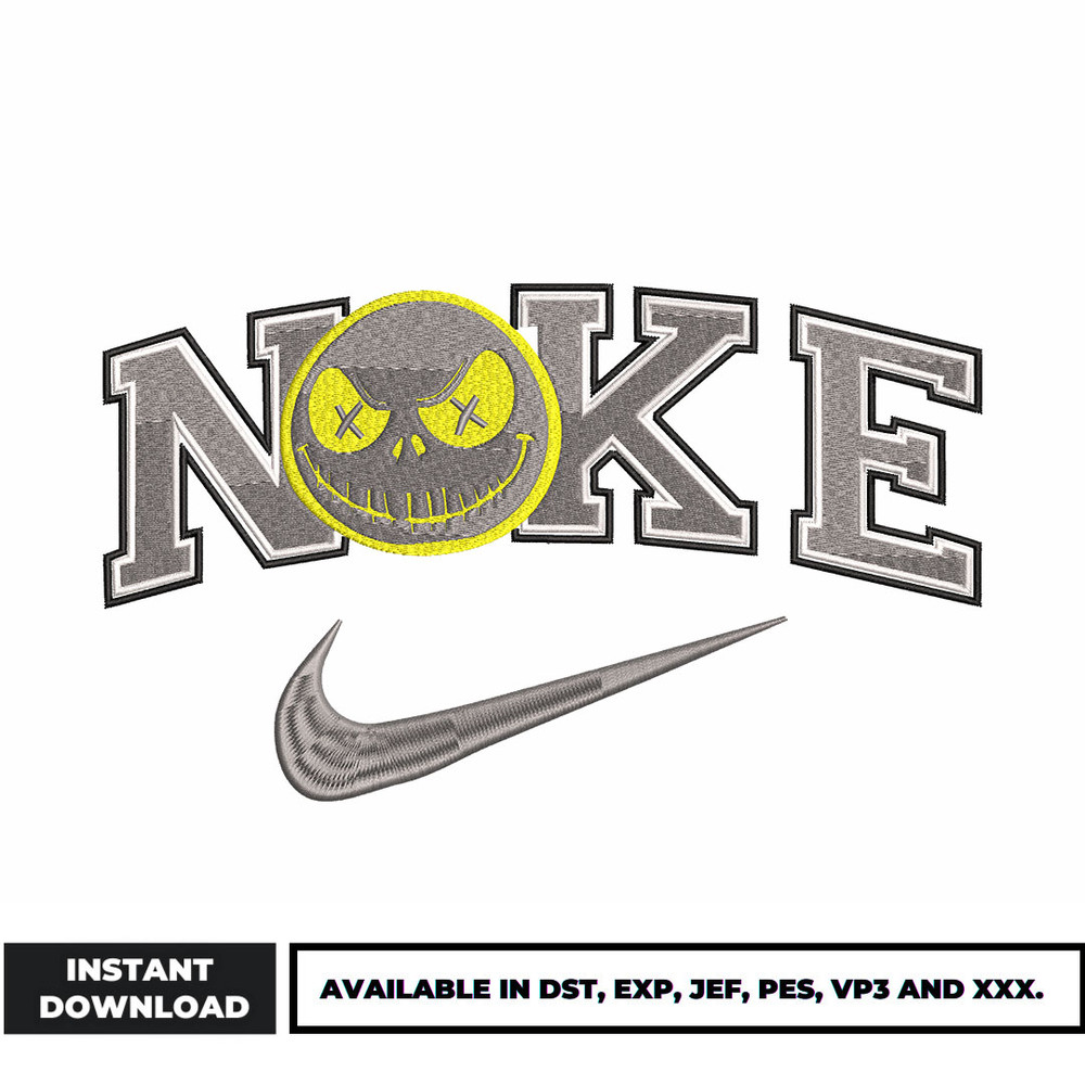 Nike horror face embroidery design