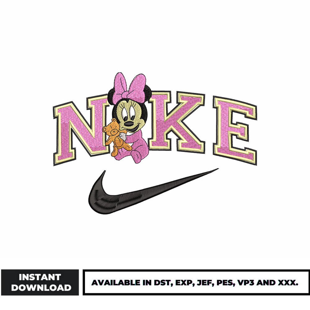 Nike Baby minnie embroidery design
