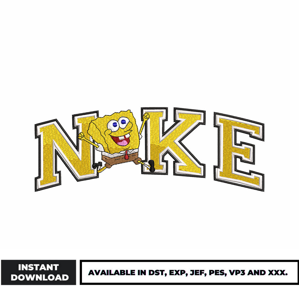 Nike SpongeBob embroidery design