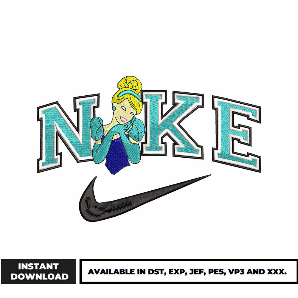 Nike x Cinderella embroidery design