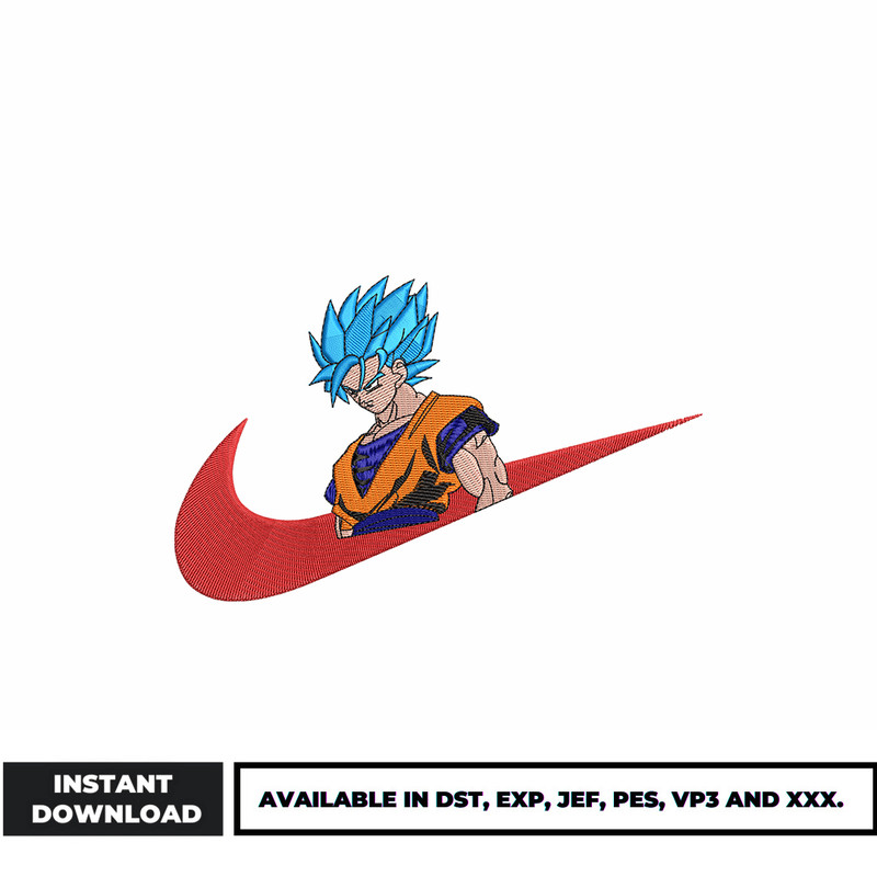 Son Goku Nike mbroidery design
