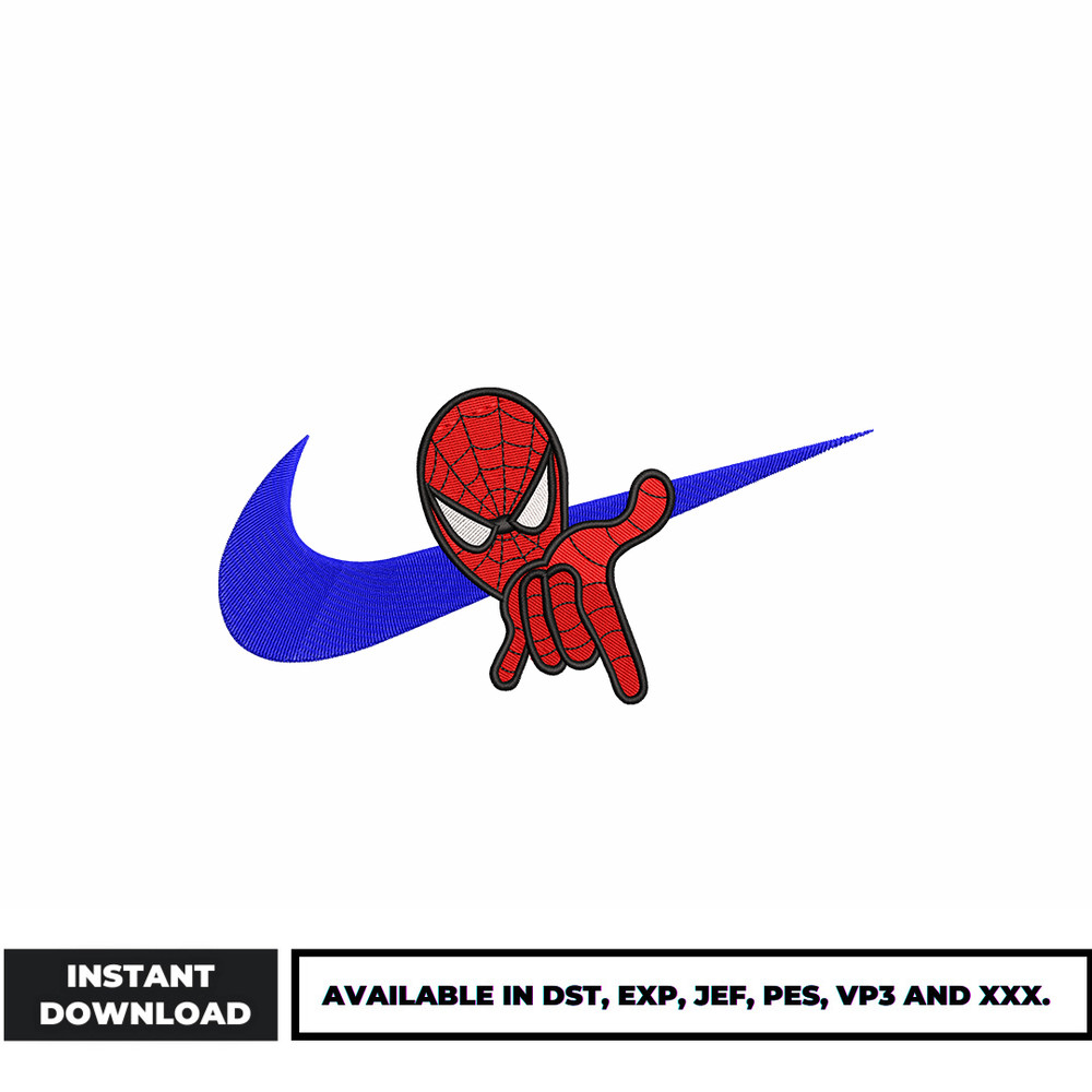 Logo nike spiderman embroidery design