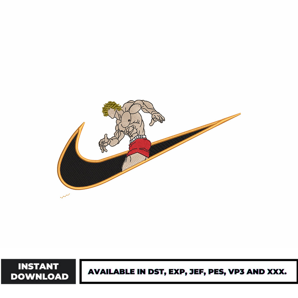 Logo nike baki body embroidery design