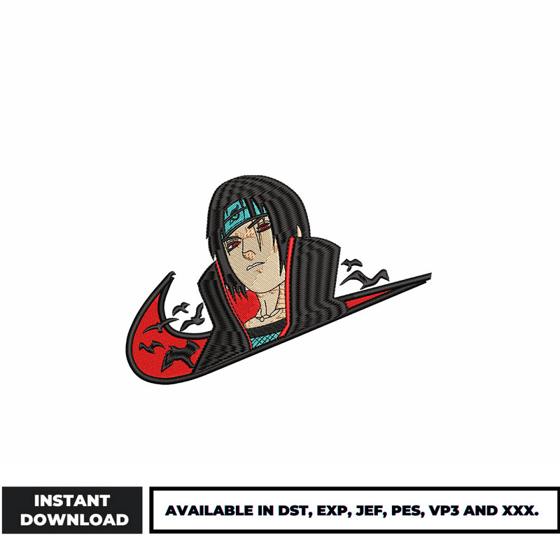Itachi Uchiha logo nike embroidery design