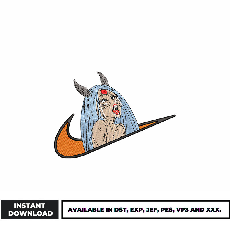 Kaguya Otsutsuki nike embroidery design