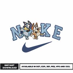 bluey bingo logo nike embroidery design, cartoon embroidery, logo nike embroidery, embroidery file, digital download.