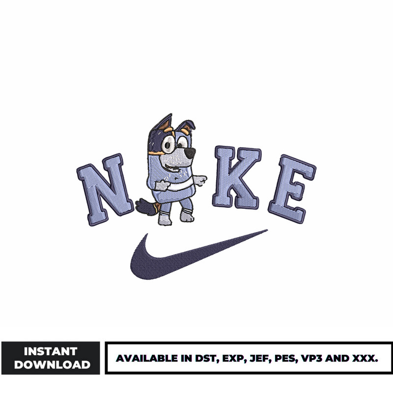 Stripe bluey Logo nike embroidery design