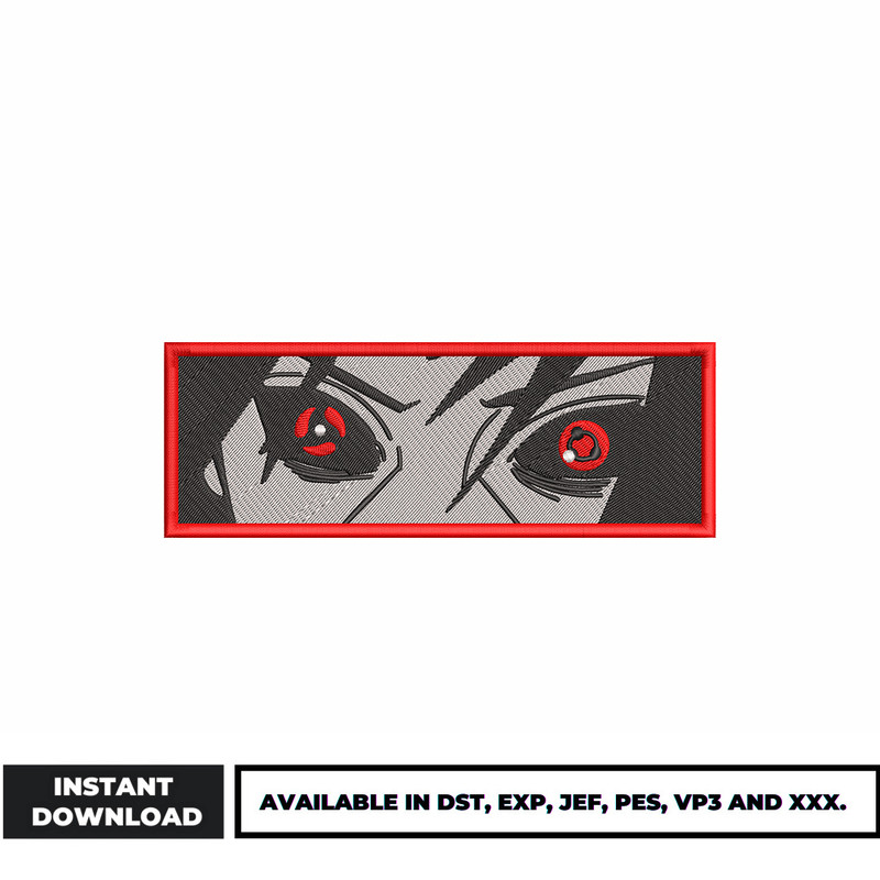 Sasuke eyes embroidery design
