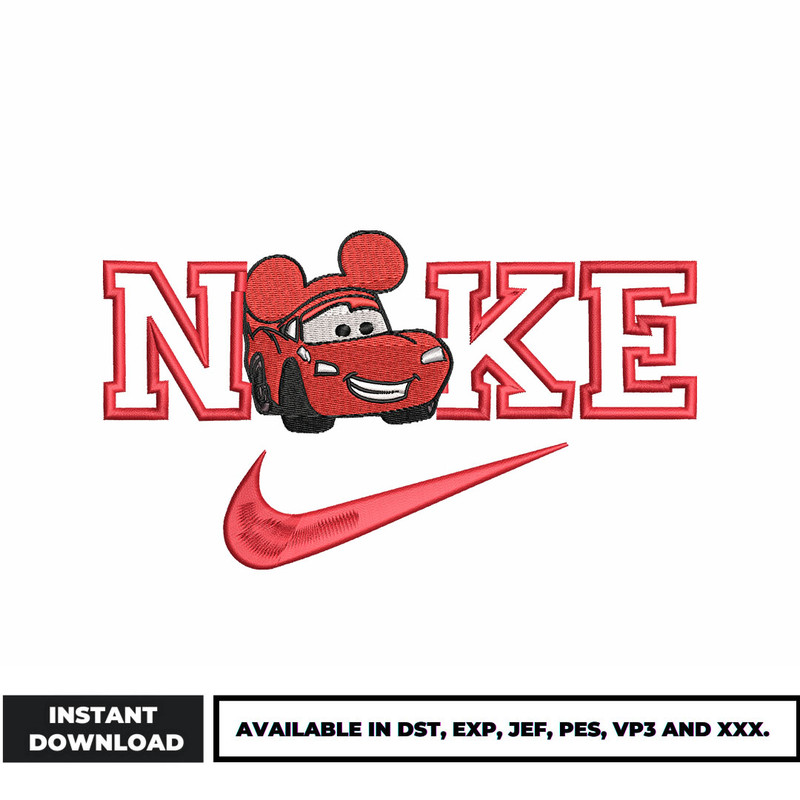Nike Mickey car embroidery design
