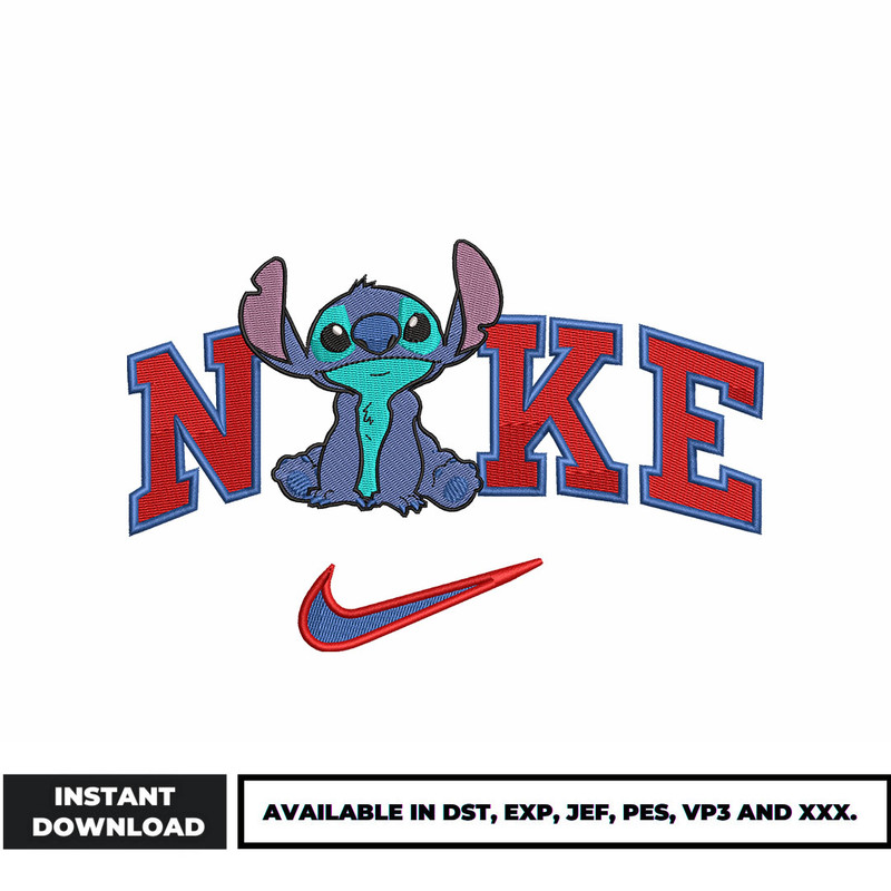 Nike disney stitch embroidery design