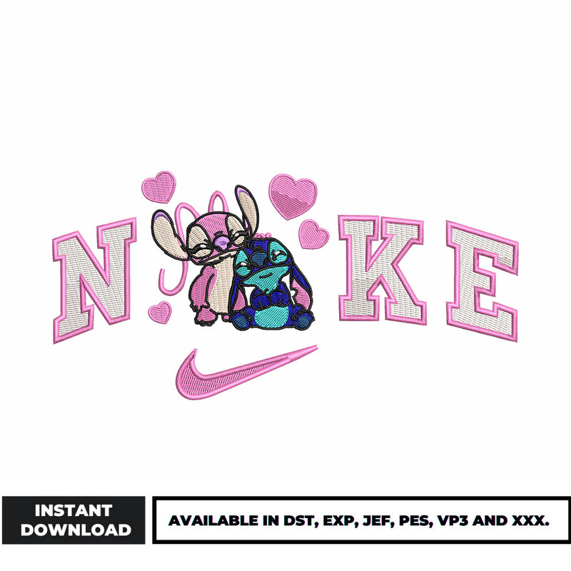 Nike stitch couple embroidery design