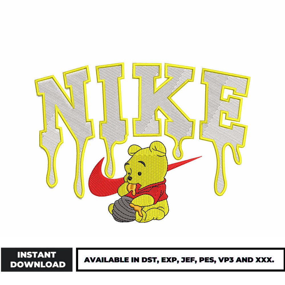 Nike baby pooh embroidery design