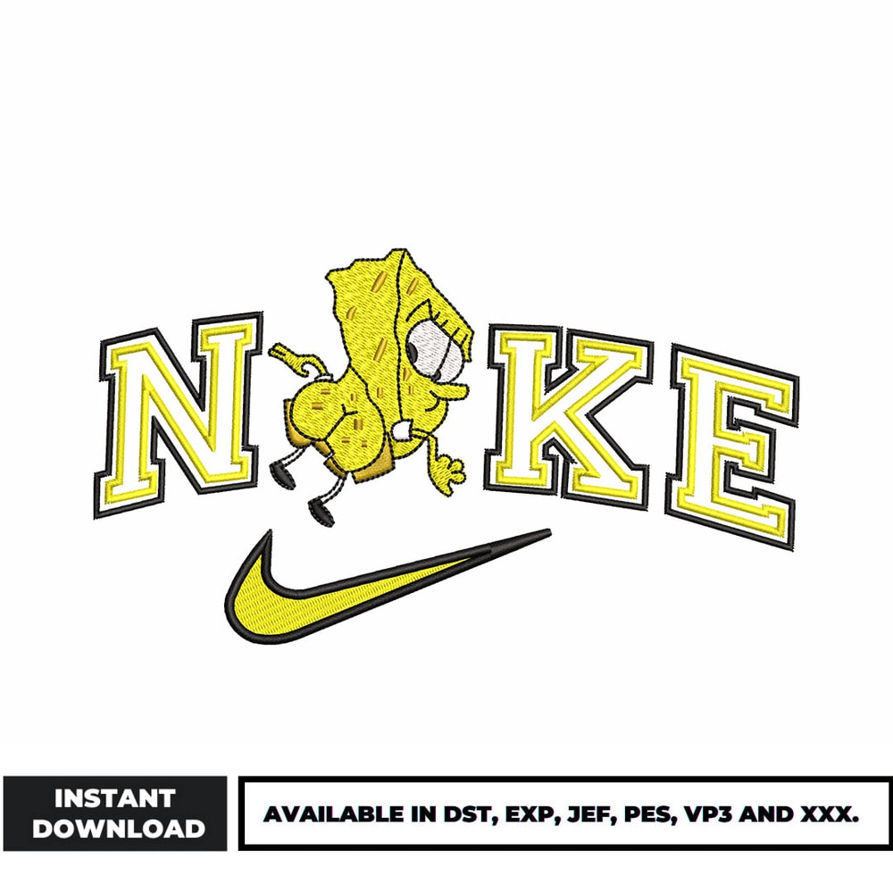 Swoosh Spongebob embroidery design