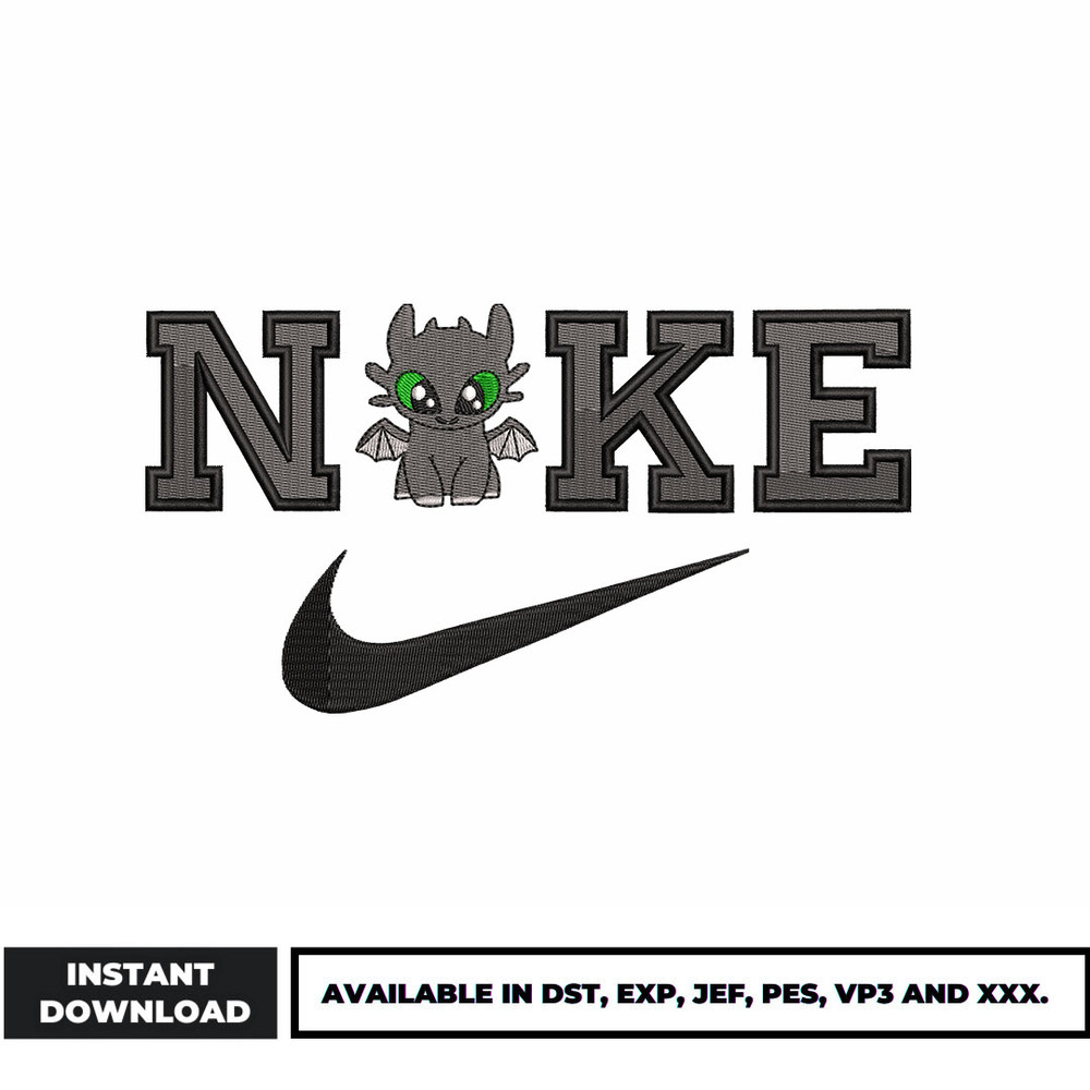 Nike Toothless embroidery design