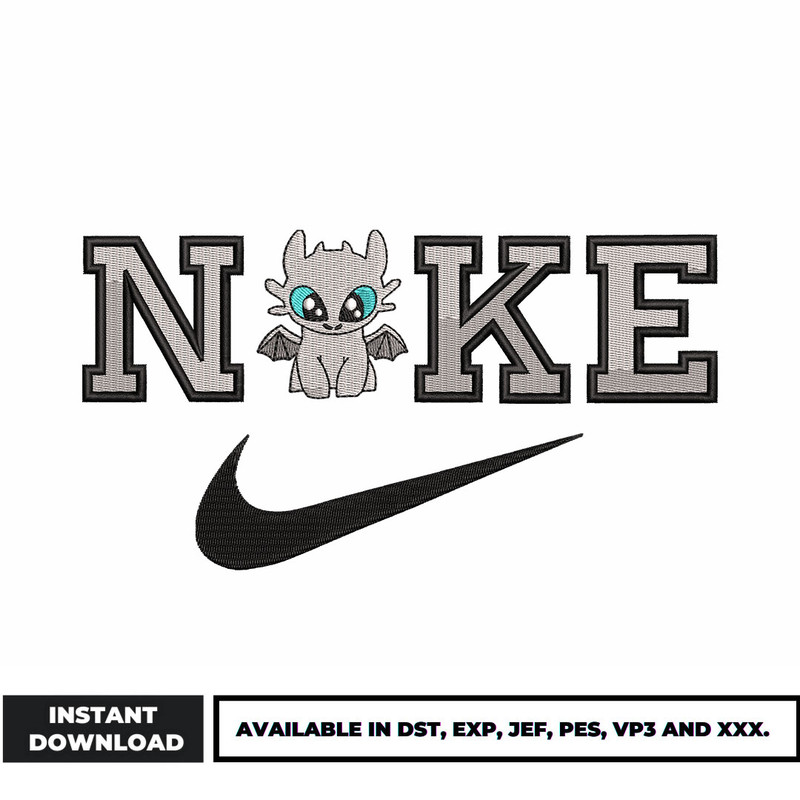 Nike Light Fury embroidery design