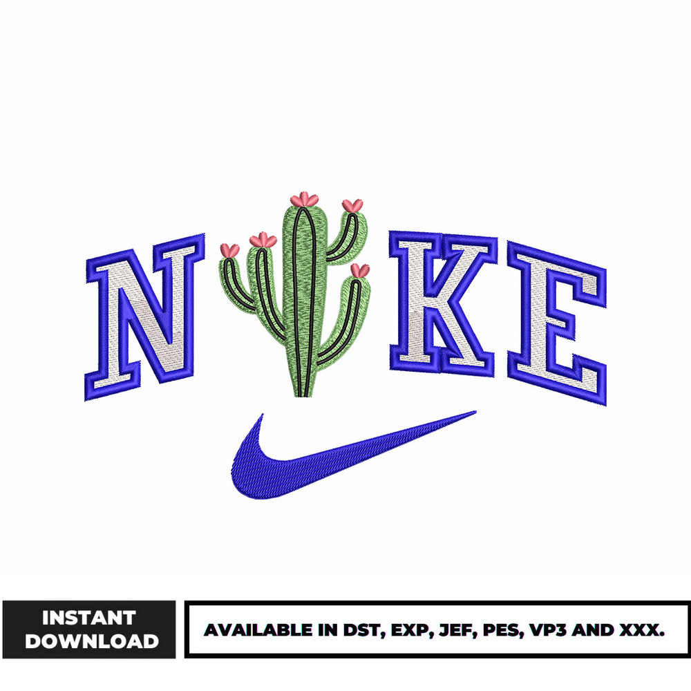 Nike x cactus embroidery design