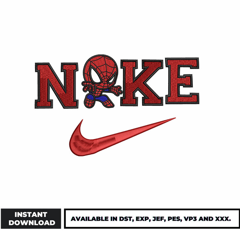 Nike Spiderman embroidery design