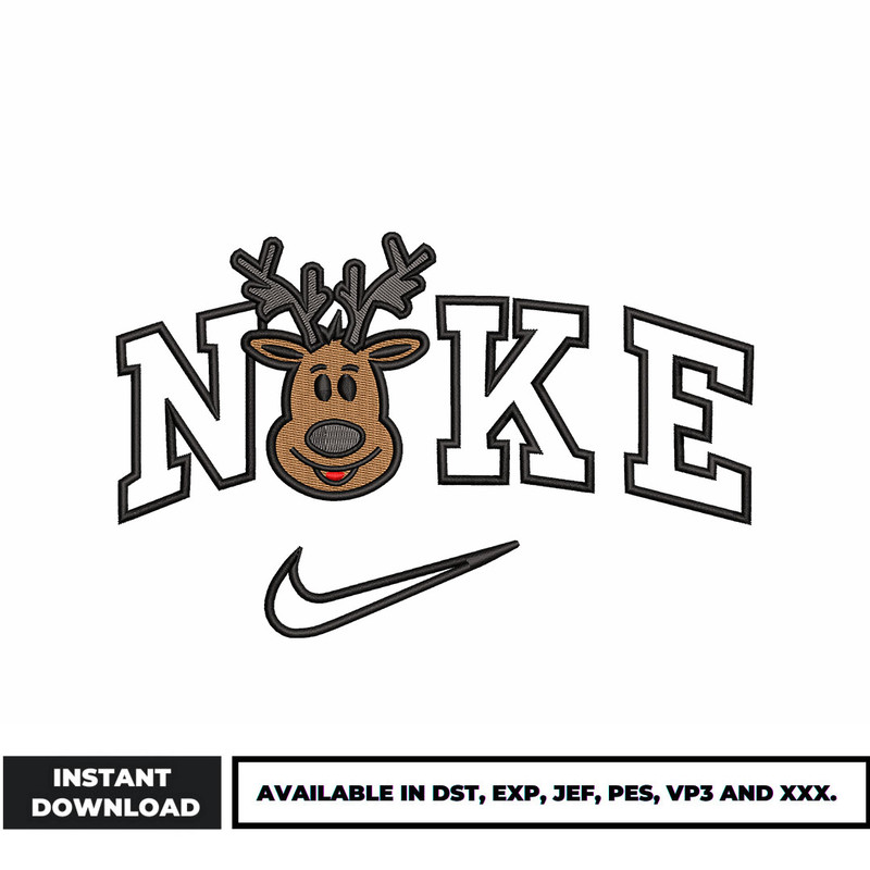 Nike x Reindeer embroidery design