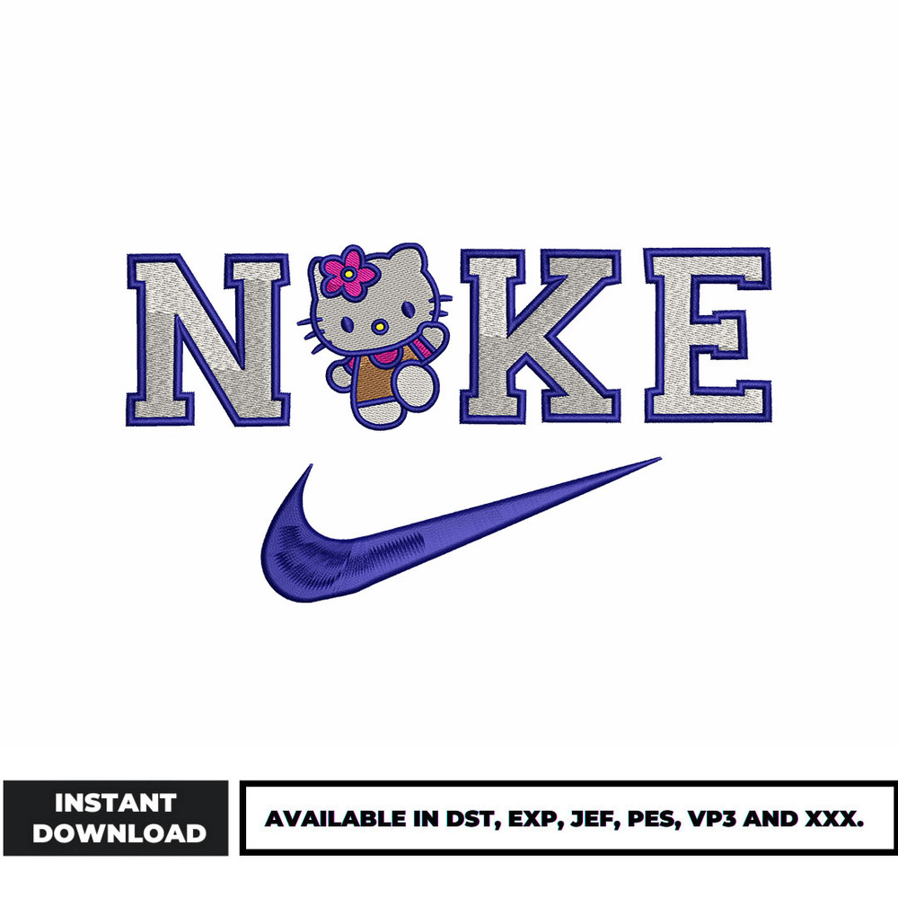 Nike x kitty embroidery design