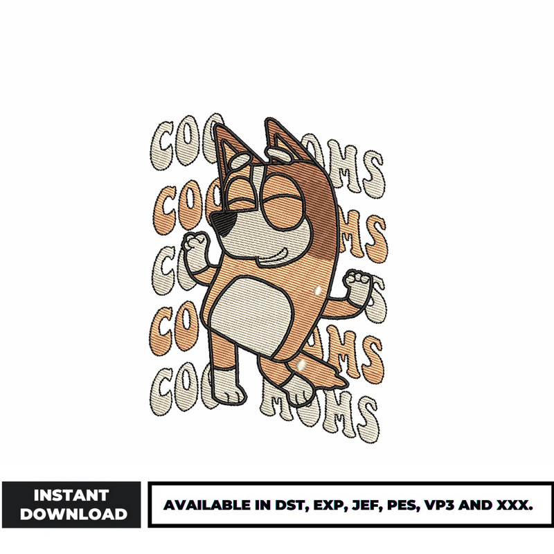 Bingo coo moms embroidery design