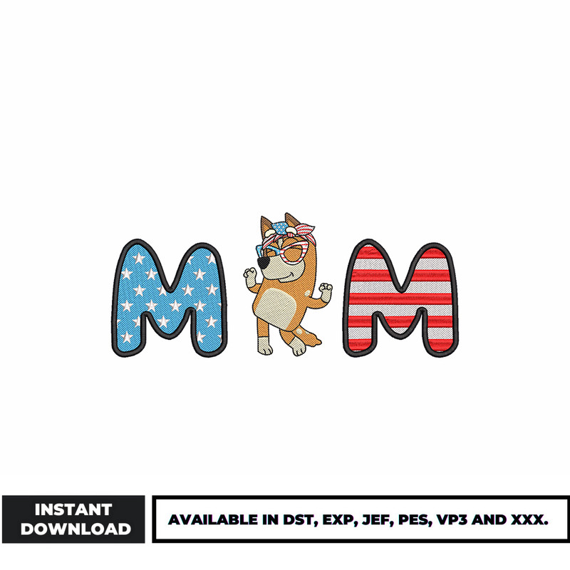 Bingo mom embroidery design