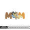 Bluey bingo mum embroidery design
