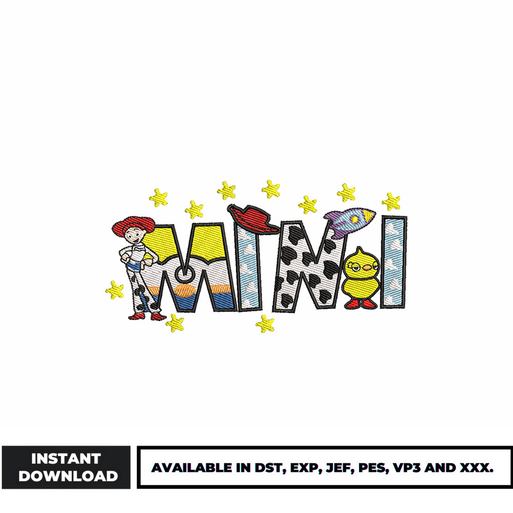 Disney woody mini embroidery design