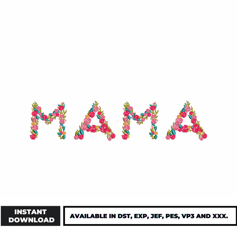 flower mama embroidery design