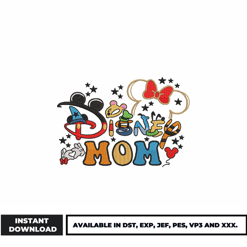 Minnie disney mom embroidery design